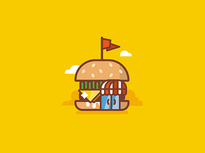 Superburger / Burger Cafe burger cafe food fun icon illustration line logo mark meat stolz