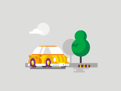 Yellow car / Beetle beetle bug car flat icon illustration stolz volkswagen yellow car