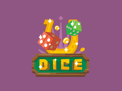 Dice bone casino dice flat game good luck illustration logo simple stolz