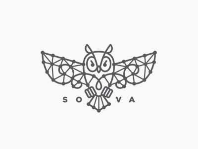 Sova / Owl black lion lace line linework logo mark owl point lace sova stolz tattoo web