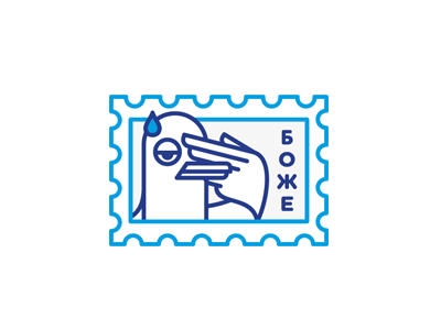 Oh God / Facepalm duck facepalm illustration line mark oh god postmail stamp sticker stolz