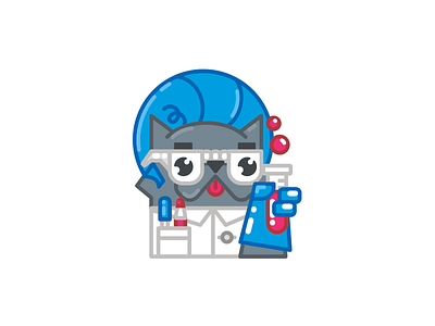 Scientist Cat cat icon illustration line scientist stolz