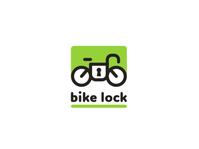 Bike Lock bicycle bike icon line lock logo mark stolz