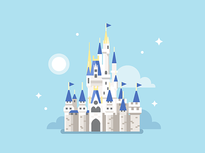 Disney World / Cinderella Castle castle cinderella disney disney world flat illustration mickey simple stolz stuff