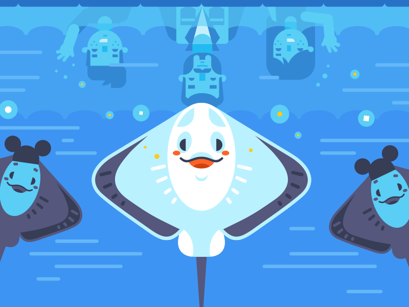 Disney World / Castaway Ray's stingray rays ray castaway mickey disney world disney flat illustration stolz