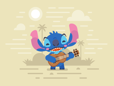 Disney World / Stitch disney disney world flat guitar illustration lilo stitch stitch stolz ukulele