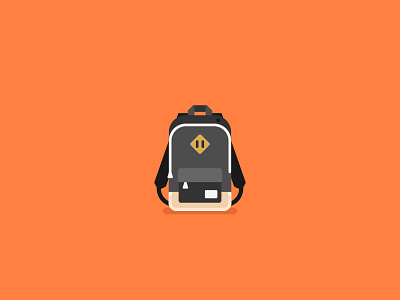 Backpack backpack bag flat icon illustration simple stolz