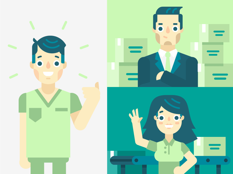 Medical business animation business character flat illustration medical scrubs stolz