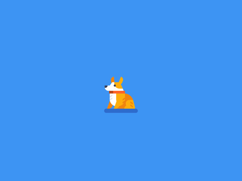 Nano Corgi animation character corgi dog flat icon illustration simple stolz