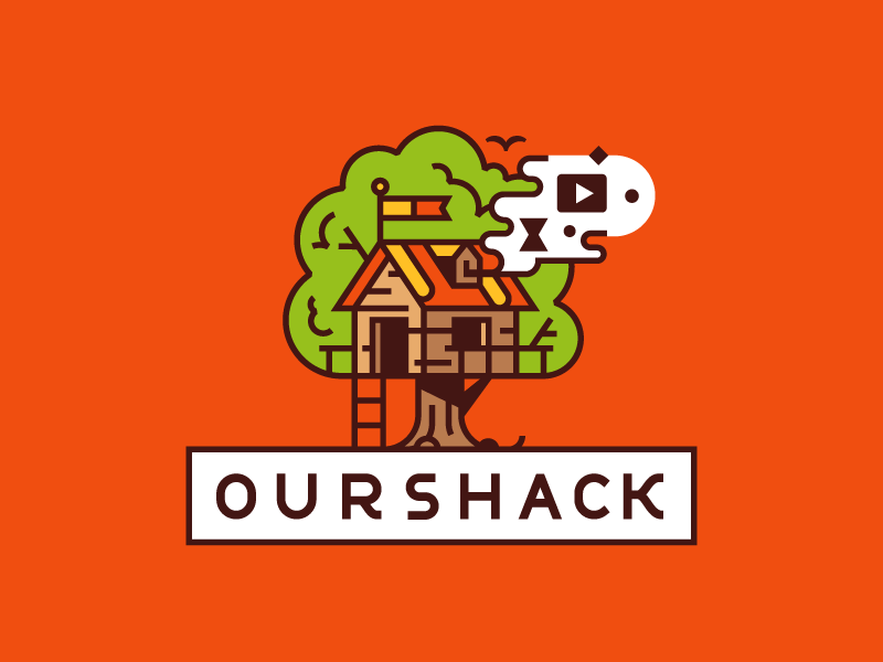 Ourshack illustration line logo motion shack stolz stroke tree