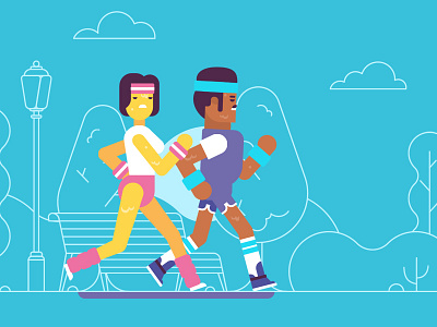 Morning run / PornHub / BangFit bangfit character flat illustration motion park people pornhub run stolz