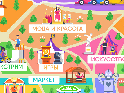 Map for VK Fest festival flat illustration map russia stolz vk vkontakte