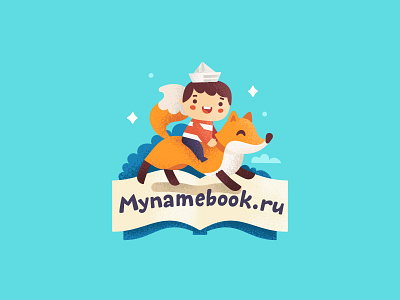 Mynamebook book character fox kid logo mark stolz