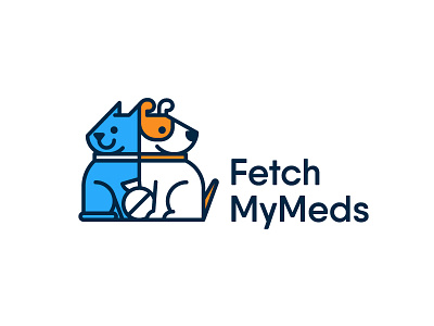 Fetch my meds cat dog logo mark meds pets pill stolz