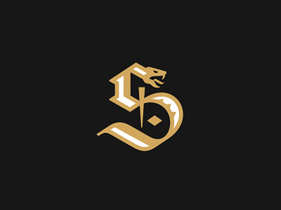 S / Slytherin / Stolz gothic harry potter lettering logo mark s slytherin snake stolz
