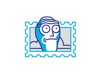 Show me what you got head icon illustration line mark postage rick and morty stamp sticker stolz