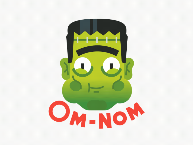 Om-nom Frankenstein character flat frankenstein illustration imessage ios monster sticker stickerpack stolz