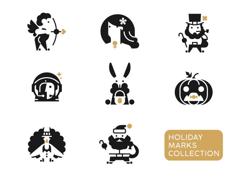 Holiday Marks Collection christmas halloween patrick woman valentine easter holiday collection minimal mark logo stolz