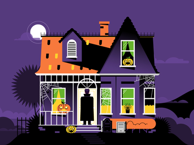 Happy Halloween flat halloween halloweiner house illustration pornhub pumpkin simple stolz trick or treat