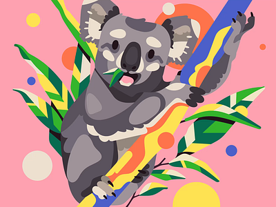 Koala character flat illustration koala simple sketch stolz vector