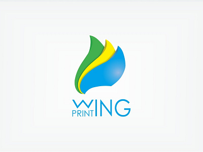 Wing Printing branding flat icon logo logo design minimalist printing symbol typogaphy vector