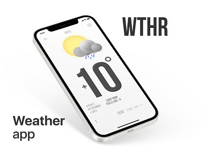 WTHR: weather forecast app concept app appstore concept design duotone ios app ios app design iphone 12 soft ui typography ui ui design ux weather app