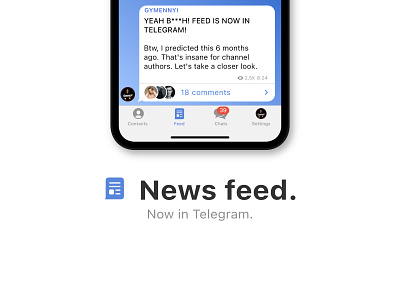 Telegram newsfeed concept