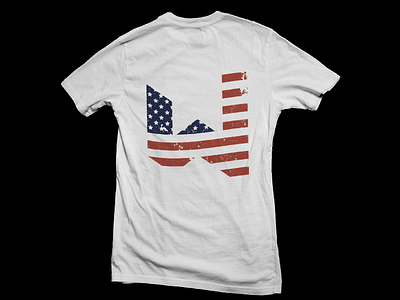 'W' American Flag - T-Shirt (Back) Design apparel