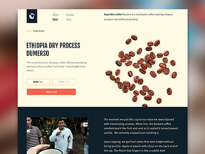 Royal Mile Coffee Product Page coffee mockup website