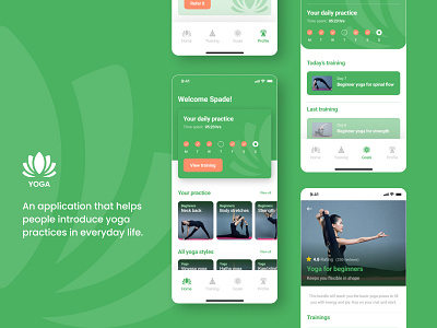 Concept UI for Yoga app concept application ui design ui kit ux ux design