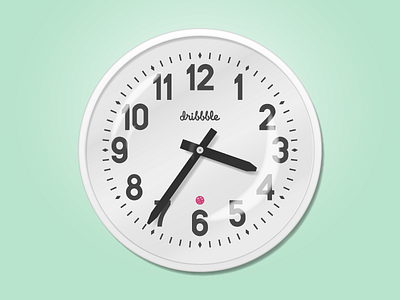 Dribbble clock clock debut dribbble first shot invitation thanks