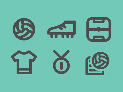 soccer line icons