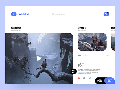 Game Wishlist games landing ui ux web wishlist