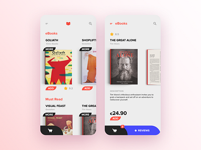 Bookstore App app book bookstore mobile shop ui ux