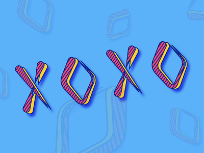 XoXo design font illustration typograpghy