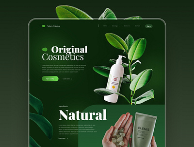 Organic Cosmetics Concept (@yudaev.school) branding clean design cosmetics design landing landing page landingpage minimalism organic ui web webdesign