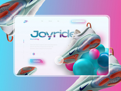 Nike Joyride Landing Concept (@yudaev.school) bright clean design design first page landing landing page nike sneakers sport sports sports design trendy ui