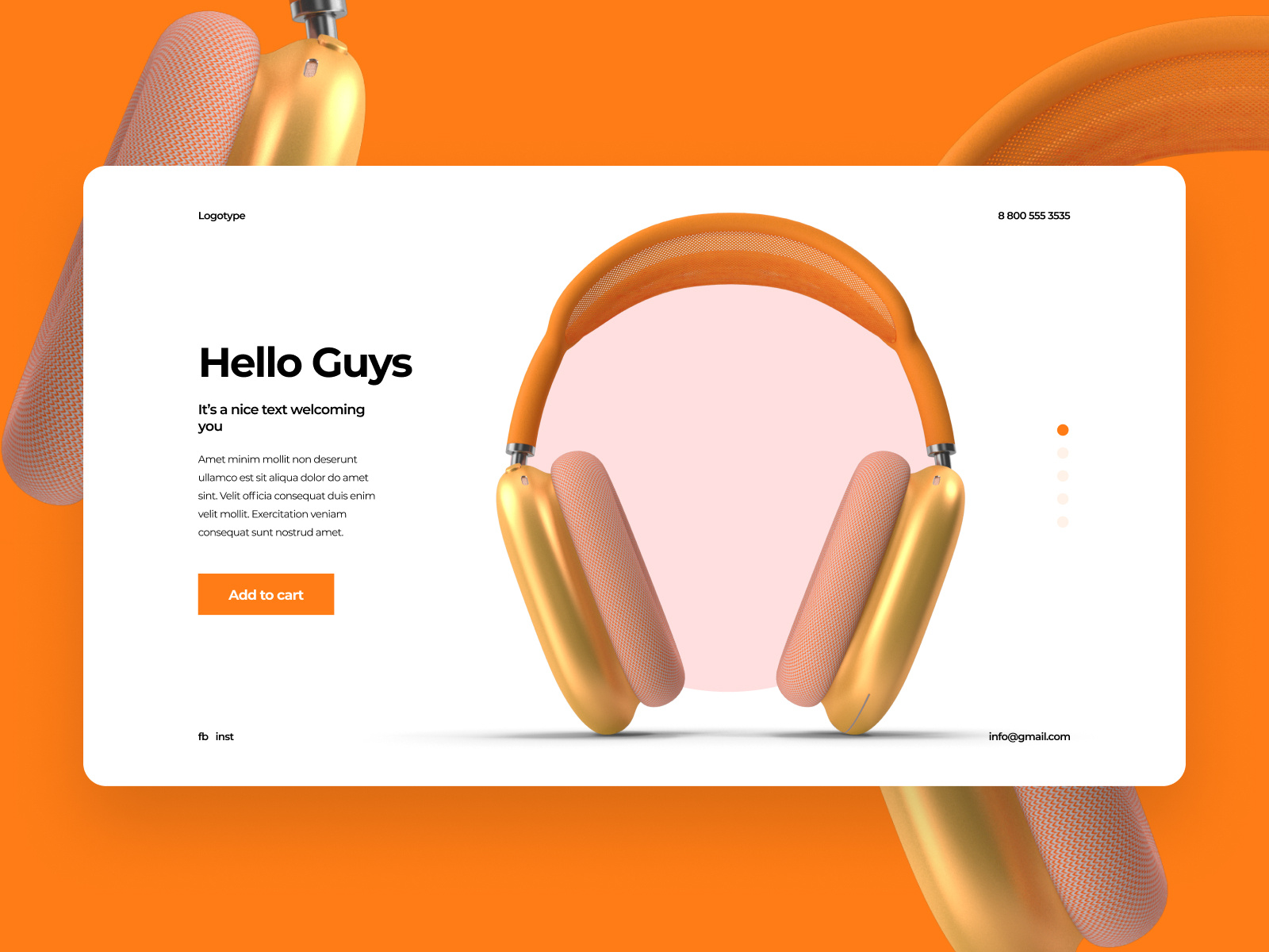 Headphones Landing page design by Ksenia Kostina on Dribbble