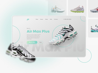 Air Max Plus Sneakers Landing page Concept (@yudaev.school) clean design design landing landing page minimalism sneakers sport trendy ui uitends web webdesign