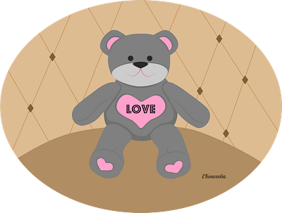 Bear as a gift for Valentine's day bear hearts illustration love postcard toy