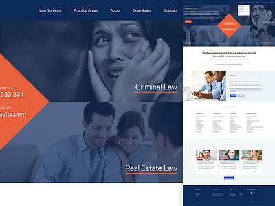 Law services - Landing page blue business. aktiv grotesk company website corporate homepage interface design landing law lawyer orange web design