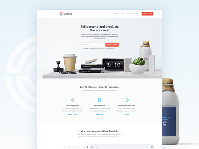 SaaS Marketing Site - Colorlab art direction clean features flat homepage landing page one pager saas ui design user interface design web design