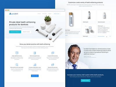 Product Marketing Site - Auradent art direction clean flat homepage landing page product design ui design user interface design web design