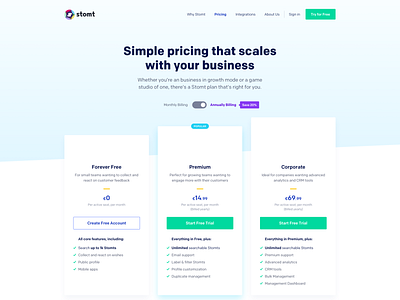 SaaS Pricing Page art direction pricing page pricing plans pricing table saas saas landing page ui design user interface design