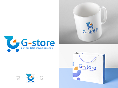Logo & Branding for G-Store blue branding design figma icon logo simple simple logo typography vector