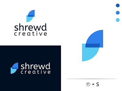 Logo & Branding for Shrewd Creative - Watch Face Design Agency agency blue branding design flat galaxy watch icon illustration logo typography vector watchface