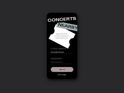 DailyUi 001 | Concert Alert Sign up app dailyui flatdesign ui uidesign vector