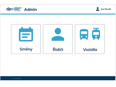 Public transport admin page