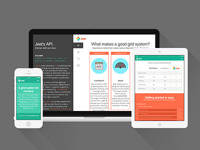 Jeet | A grid system for humans api code eliwilliamson flat green grid interactive jeet mojotech orange system