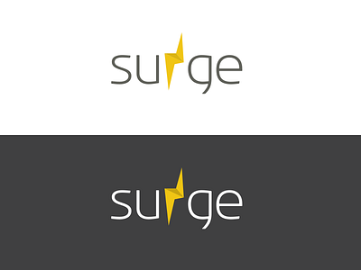 Surge Logo & Process Work bolt charcoal dimension final lightning logo monochrome simple study surge white yellow